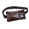 Men Vintage Oil Wax Leather Waist Fanny Pack Clutch Bag Belt Hip Bum Chest Pouch Purse Wallet