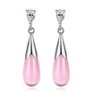 Water Tears Drop Earrings For Women Fashion Jewelry CZ Pink Stone Eardrop Female Ladies Gift Accessories WHK119