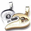 I love you 1 pair of mens&womens stainless steel chain black heart couple necklace fashion trend matching pendant pendant
