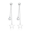 Exaggerated Star Long Drop Earrings Simulated Pearl Fashion Jewelry For Women Weddings Party Gift WHE143