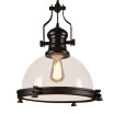 Baycheer HL421747 Nautical Style 1 Light Clear Glass LED Pendant Light in Black Finish