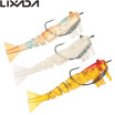 Lixada 3pcs 5 Jionted Segmented Fishing Lure Bait Gamba Gambas Cebo Kit De Pesca Noctilucent Luminous Luminescent Shrimp Bait Soft