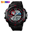 SKMEI Mens Waterproof Sport Army Alarm Date Analog Digital Black Wrist Watch