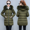 Tuong cotton-padded women winter new style Korean fashion hat in the long down of the coat women