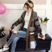 2018 autumnwinter thickening sweater loose knitted sweater 2018 new cardigan jacket womens long&middle style blouse