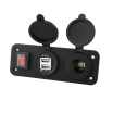 El interruptor del interruptor del panel 12V se dobla cargador del coche del USB con un indicador más ligero del zócalo LED para el camión marino del 