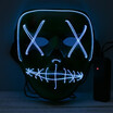 Adults Halloween Green LED Light Up Mask Halloween Costume Supplies for Festival Masquerade Cosplay Party Performance