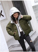 2018 autumn&winter new false two down cotton jacket female fashion printing short style student cotton-padded jacket