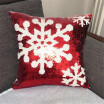 Pillow Christmas Snowflake Deer Head Pattern Sequins Positioning Embroidering Pillow