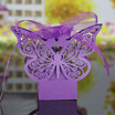 Qty20100200 Laser Cut Delicate Carve Butterfly Candy BoxRibbon PinkPurpleWhite YV4X