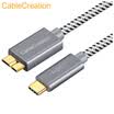 CABLE CREATION CC0755 Type-C mobile hard disk data cable adapter cable type c to micro usb30 mobile hard drive cable usb-c alloy cotton mesh 03 m