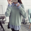 2018 autumn&winter new loose large size sweater cardigan jacket in the long Korean version plus bat sleeve sweater