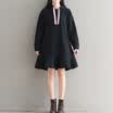 City plus CITYPLUS 2017 winter new style women&39s hooded ribbon velvet plus thick sweater wild fish tail long sleeve dress CWQZ17T171 black M