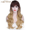 AISI HAIR Long Wavy Ombre Blonde Cosply Wig Synthetic Long Hair with Side Bangs Hairstyles
