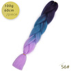 AISI HAIR 100gpcs 24inch Kanekalon Jumbo Braids Hair Ombre Two Tone Colored Synthetic Hair for Dolls Crochet Hair