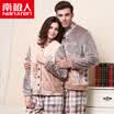 Nanjiren men&women home pajamas flannel pajamas long sleeve coral cashmere