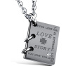 Romantic "Love Story" Pendant Couple Necklace Titanium Stainless His&Hers Split Joint Matching Jewelry Lovers Clavicle With St