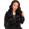 JUNSI Synthetic Wavy Wig for Black Women African American Long Natural Hair Black Wigs Heat Resistant Fiber