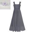 Girls Shoulderless Long Dress teenage Evening Formal Dresses -Grey