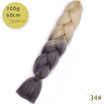 AISI HAIR 100gpcs 24inch Kanekalon Jumbo Braids Hair Ombre Two Tone Colored Synthetic Hair for Dolls Crochet Hair