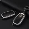 Huashi Funda para llaves Toyota Bolsa para llaves Prado Toyota Lei Ling Highlander Camry Doble motor Corolla Reiz Corona Bolsa dominante dominante Funda A - Gris platino