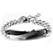 Lovers Chain Link Bracelets Romantic BlackGold Color Love Stainless Steel Cubic Zirconia Bangle Women Men Couples wristband Je