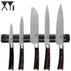 XYj 6 Unids Cuchillo Magnético Juego De Cuchillos De Acero Inoxidable Damasco Patrón Cuchilla Cuchillo Chef