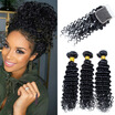 Brazilian Deep Wave With Closure 8A Brazilian Virgin Hair 3 Bundles With Closure Brazilian Deep Curly Virgin Hair With Closure