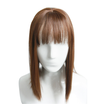Synthetic Hair Clip in Hair Piece Women Straight Replacement Topper Wig with Flat Thin Bang