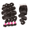 BHF Hair Virgin Malaysian Body Wave With Frontal Closure 8A Human Hair 4 Bundles Machine Made Double Firm Weft
