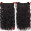 Synthetic Long Wavy Women Black Brown 5 Clips in Hair Extension 22" 55 cm Heat Resistant