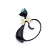 Cute Blue Cat Brooches Pins Wedding Broach Hijab Pin Broches Gun Black Color Brooch Jewelry Bouquet Women Corsage Animal Collar