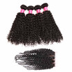 BHF Hair Virgin Hair Malaysian Curly Hair 4 Bundles With Closure Free Middle Three Part
