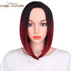 AISI HAIR 8 Color Ombre Wig Synthetic Hair Short Wigs for Black Women Bob Straight Hair