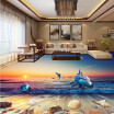 Free Shipping Sunset Sunset Seashells beach water 3D floor painting bedroom living room bathroom flooring mural 250cmx200cm