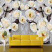 3D Stereoscopic Relief Yellow Flower Mural Wallpaper Custom Fashion Interior Flower Design Photo Wallpaper Living Room 3D Murals