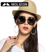 Mosen sunglasses men&women round retro sunglasses Europe&the United States fashion UV sunglasses MS1143 J01 black green