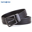Samsonite Mens Belt Casual Business Belt Pin Buckle Belt Imported Leather Pants Black TK209005 120CM