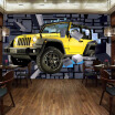 Custom Size 3D Car Through The Wall Wall Paintings Stereo Brick Wall Bar Restaurant Backdrop Decoration Painting Mural Wallpaper