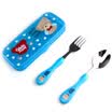 Classic Teddy portable fork spoon cutlery combination 304 stainless steel fork spoon baby training anti-hot fork spoon student boy children gift prizes gifts