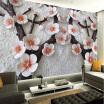 High Quality Deep Texture Relief 3D Murals Modern Art Plum Blossom Photo Wallpaper Living Room Bedroom Papel De Parede Floral 3D