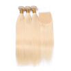 9A 613 Blonde Human Hair Bundles With Closure 3 Bundles Peruvian Virgin Hair With Closure Body Wave With Closures Hair Extensions