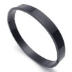 Hpolw menwomen Polished black Stainless Steel circular Simple design Cuff Bracelet62mm244" Height 205"52cm