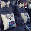 Jun Hao car headrest pillow four-piece car-mounted neck pillow car pillow pillow neck pillow waist set four-piece love flower pot