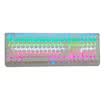 MAGIC-REFINER MK9 108 key to eat chicken professional gaming gaming keyboard retro round key shaft green axis aluminum alloy panel white RGB keycap