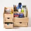 Jinlongxing Glosen DIY desktop storage box office pen holder wood creative multi-function drawer remote control cosmetics jewelry box D9132 wood grain