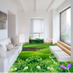 Free shipping custom 3D green grass bathroom floor decorative painting thickened self-adhesive floor murals wallpaper 250cmx200cm