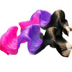 New Arrivals Stage Performance Dance Fans 100 Silk Fans Colored 180cm Women Belly Dance Silk Fans 2pcs BlackPurpleRose