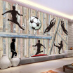 Custom Mural Wallpaper For Walls 3D Wood Board Man Football Soccer Wall Papers Home Decor Living Room Background Wall Painting