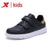 Xtep XTEP childrens shoes childrens sports shoes boys casual shoes new childrens non-slip wear-resistant small white shoes skateboard shoes 682116319796 black gold 29 yards